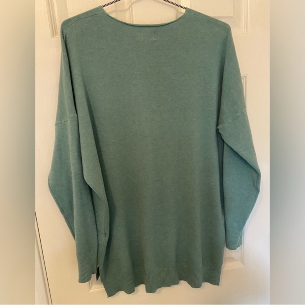 Dreamers by Debut Soft V-Neck Teal Sweater L - Picture 2 of 3